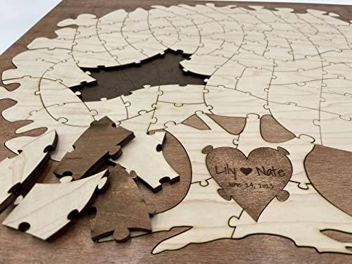 Bordered Elegant Tree Puzzle Guest Book Alternative | Wedding Guest Book #TOP2