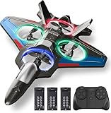 Tubokoro RC Planes with 3 Batteries for Kids Adults, Foam Remote Control Airplane Jet Helicopter Drone Toys for Kids Adults 8-12 12-16, Remote Control Plane Airplane Toys with Led Lights
