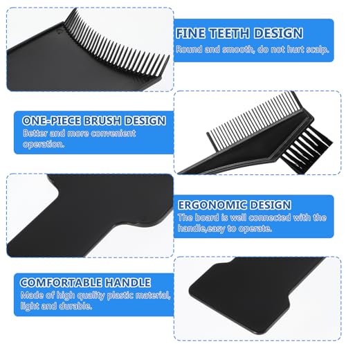 lusofie 6 pcs balayage board black balayage highlighting board and brush kit plastic balayage board with teeth for hair coloring dyeing diy hairdressing tint tool