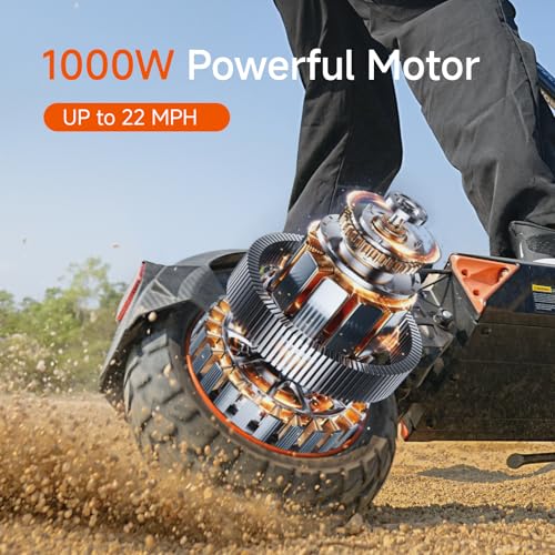 Image of ECOROAD Electric Scooter,25MPH-32MPH, 18-50 Miles Range, 330LBS Load, Off-Road Tires, RGB Lights & APP Control