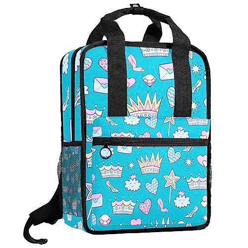 Sac à dos motif couronne pour garçons et filles dimensions 35.5x26x12 cm