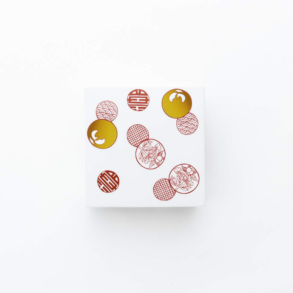 Amazon | ARITA PORCELAIN LAB 二段重 150×150×100mm ゴールド 丸紋散