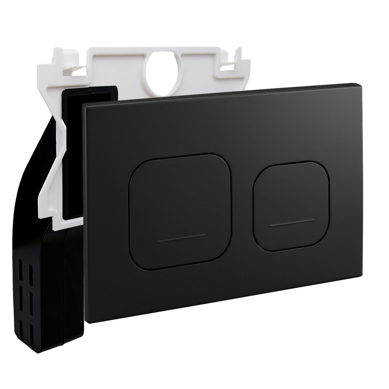 Empyreal Placca di scarico WC Compatibile con Geberit Duofix Sigma e Delta|115610001 Scivolo per pastiglie pulitrici|Doppia scarico|246 x 164 mm（Nero Opaco）