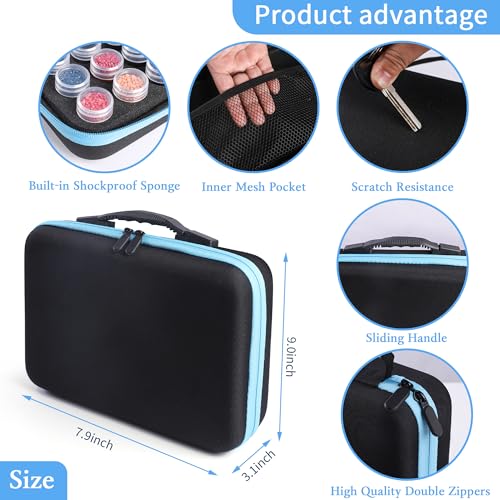 Image of LYMUSUMI Diamond Art Storage Containers 60 Slots Diamond Painting Accessories and Tools Portable Bead Organizer Boxes for Adults(Blue)