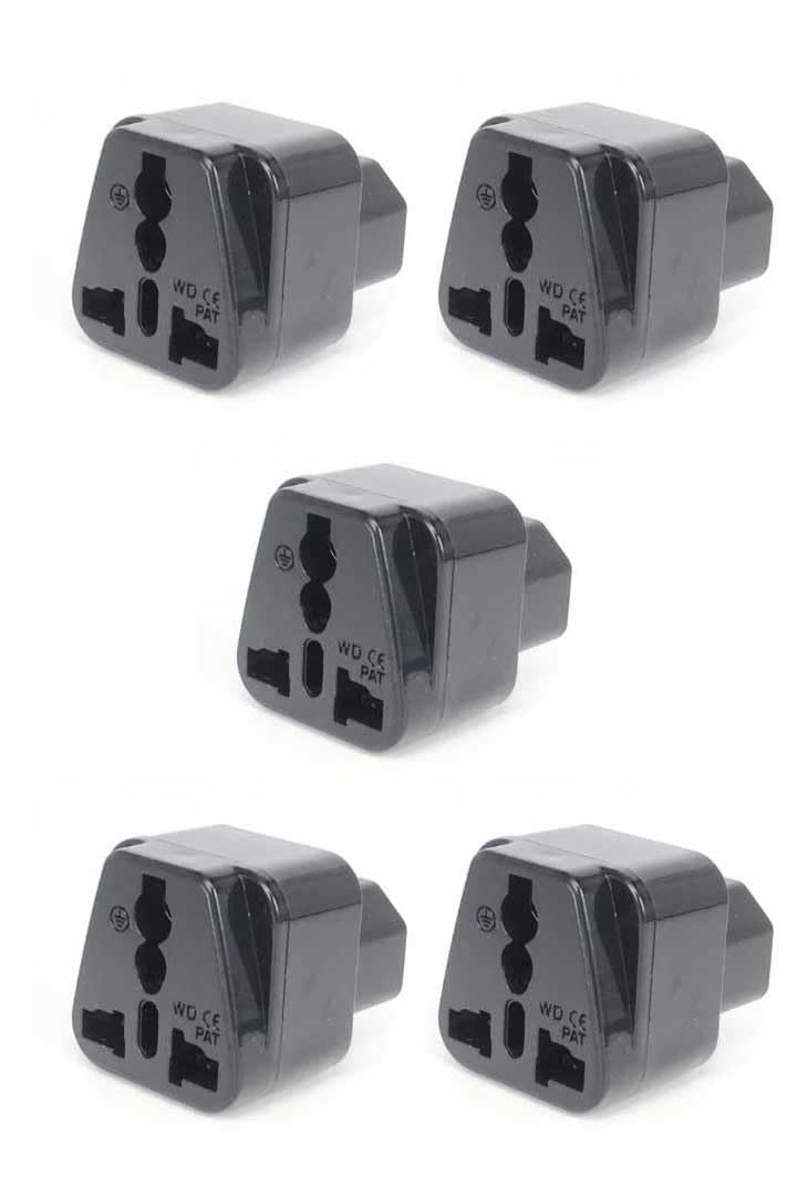 IEC C14 to Universal 3-Pin Power Plug Adapter | C14 Male to Indian/EU/US Socket Converter for PC, Computer, Server, UPS, Monitor - 5 Pack-image-47