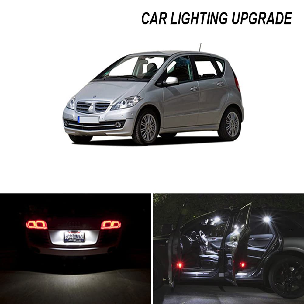 Luce interna Canbus, 12x LED Lampadina targa Kit luce interna cupola, per Mercedes Benz Classe A W169 A150 A160 A170 A180 A200 2005 2012 Luce del bagagliaio
