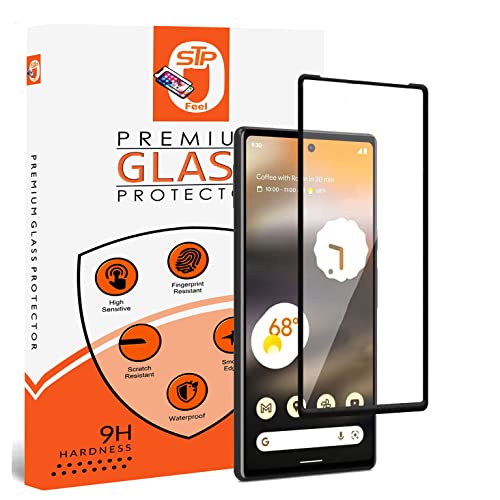 Image of Tempered Glass Screen Protector For Google Pixel 6A (Black, Pack of 1) Advanced Premium Tempered Glass Screen Protector Guard | Full Glue Edge to Edge Coverage With Easy Installation Kit
