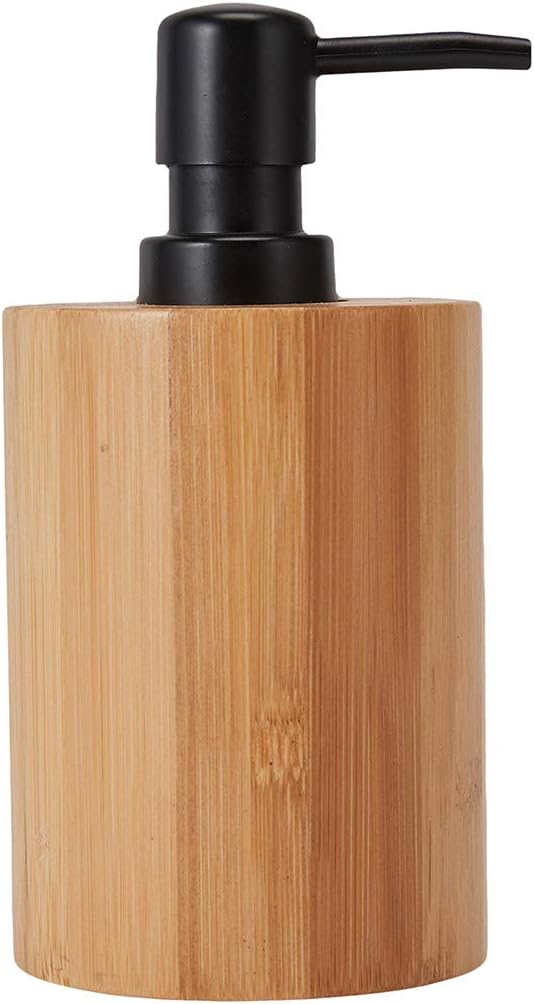 Bamboo Hand Soap Dispenser, Liquid Soap Dispenser Lotion Dispenser Bottle, Refillable Liquid Soap Dispenser for Kitchen Bathroom Washroom