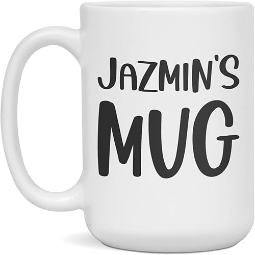 Custom personalized Jazmin's mug unique gift, 15-Ounce White