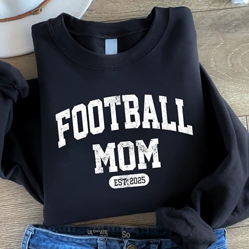 CHILLEVER Personalized Football Mom Sweatshirt, Custom Football Mama Sweatshirt, Personalized Own Text for Mother, Sport Mom Gifts, Team Sweater2