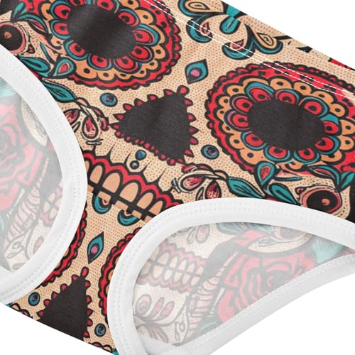 Red Rose Flowers Skull Toddler Underwear Custom 2t Cotton Little Girl Panties Aesthetic Kids Undies Briefs4