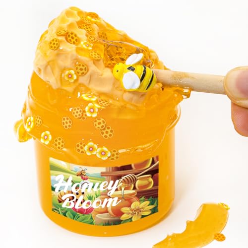 diy clay honey themed slime7oz - jelly textured slime - handmade slime - asmr slime