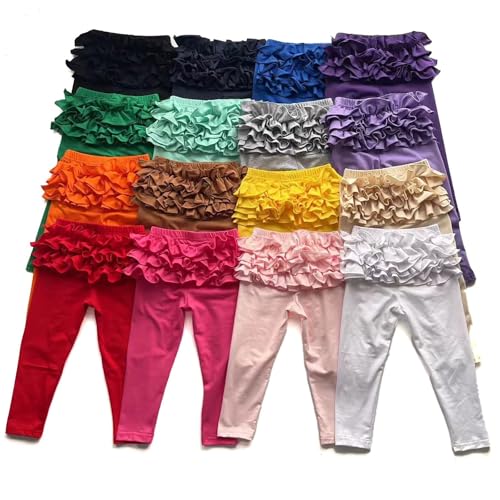 Toddler Girls Ruffles Buttocks Leggings Gymnastics Elastic High Waist Solid Color Pants Dance Stretch Sweatpants4