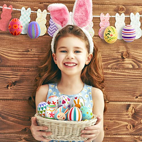 SpringFlower White Easter Eggs Painting Kit-24 Paintable Flocking Eggs with Doodle Kit for DIY Design-Hanging Flocking Eggs with Rope for Easter Decoration,Egg Hunts,Basket Stuffers & Essentials - Image 5