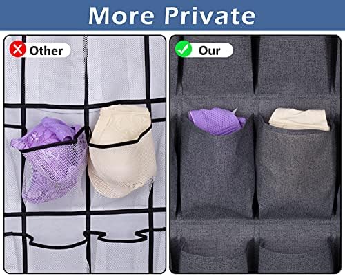 MISSLO Fabric Over The Door Shoe Rack Holder for Wardrobe Hanging Shoe Storage Organiser with Hanger 24 Large Pockets for Men Women Kids, Grey