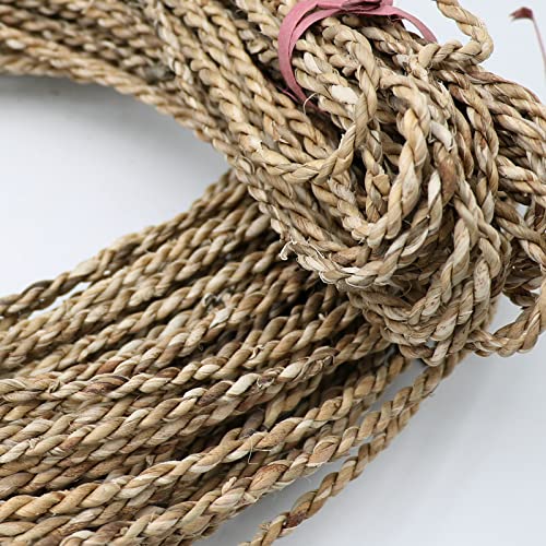 50M di corda in giacinto d'acqua e paglia di larghezza 5MM, intrecciata a mano, materiale in erba, trecce di rattan, lavorata a maglia, per riparazione di sedie, cestino decorativo