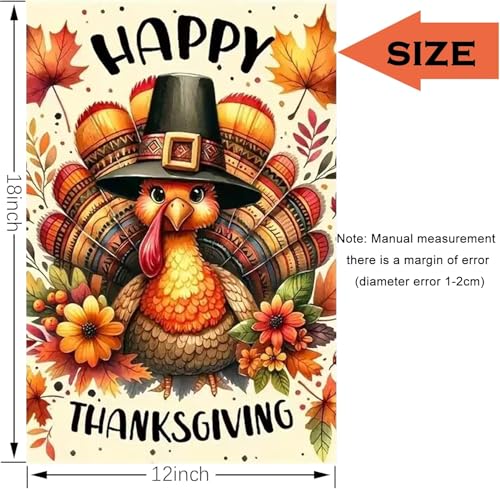 Chwglfgg Thanksgiving Turkey Garden Flags For Outside 12X18 Double Sided,Fall Garden Flag For Outside Decor Autumn,Halloween Front Porch Small Yard Flags Fall Outdoor Decorations thumb #4