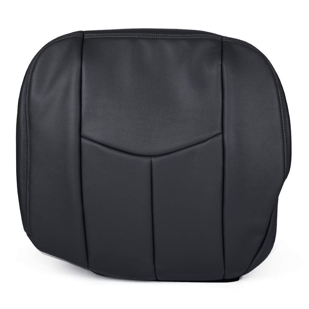 HaoTangNew Compatible for Chevy Silverado 1500 2500 3500 2003 04 2005 2006 Driver Bottom Seat Cover Dark Gray Synthetic Leather