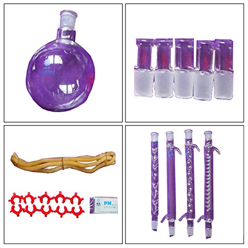 New 31 Pcs Laboratory Essential Oil Steam Distillation Organic Chemistry Apparatus Glassware Kit Full Set Lab Chemical Device W/Graham Condenser 24/29 Joint Separatory Funnel #TOP2