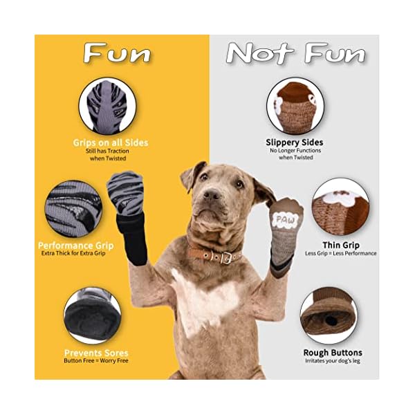 DOK-TigerToes-Premium-Non-Slip-Dog-Socks-for-Hardwood-Floors-Extra-Thick-Grip-That-Works-Even-When-Twisted-Prevents-Licking-Slipping-and-Great-for-Dog-Paw-Protection-Size-Medium Dog Socks with Grip: Enhance Your Dog's Traction and Comfort