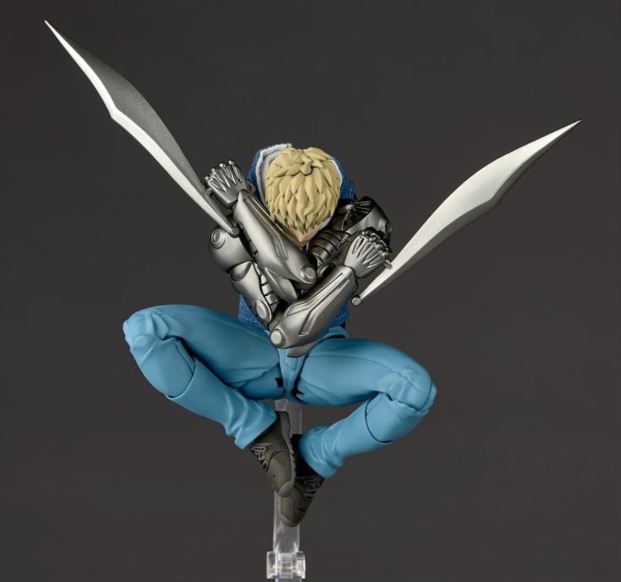 Revoltech KAIYODO Amazing Yamaguchi One Punch Man Genos. Includes Original Sturdy Protective case. Japan Import.