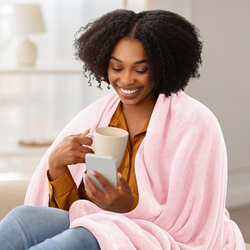 Image of Utopia Bedding Fleece Blanket King Size Pink 300GSM Luxury Fuzzy Soft Anti-Static Microfiber Bed Blanket (90x102 Inch)