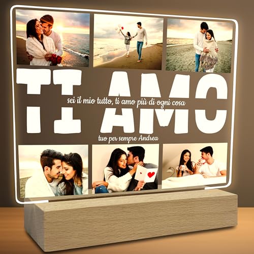 STAMPATEK Lampada Personalizzata Regali Per San Valentino Per Lui Lei - Lampada Led Luce Notturna...