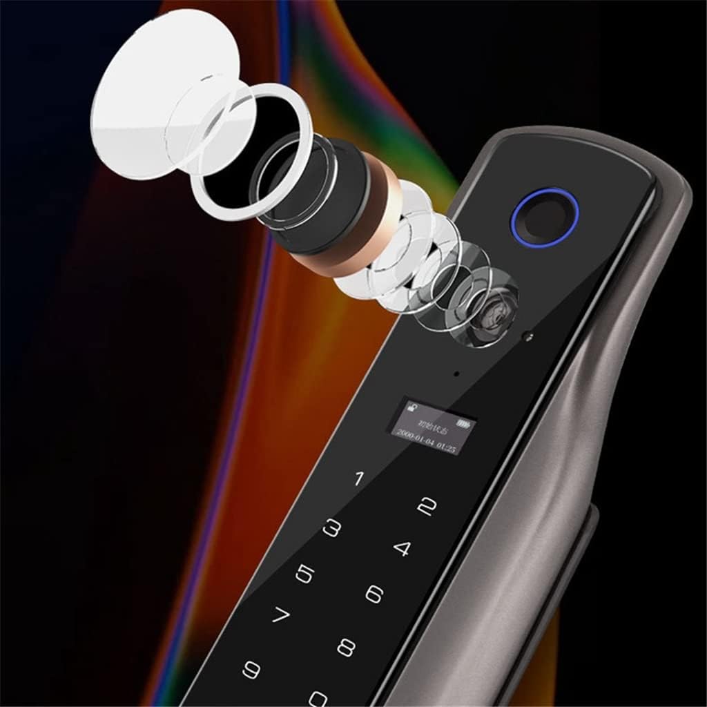 Automatic Built-in APP Remote Control Lock Recognition Fingerprint Password Card Key Smart Door Lock (Color : D, Size : 30X240MM) (Black 30X240MM)