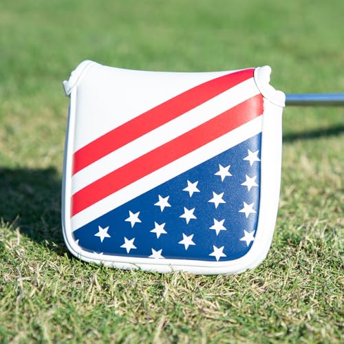 US Golf Square Mallet Putter Cover Headcover Magnetic Red Blue White Putter Cover for Scotty Cameron, Taylormade