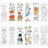 36 Pieces DIY Coloring Bookmarks Color Your Own Bookmarks Paper Reading Bookmarks,Double-Sided Cute