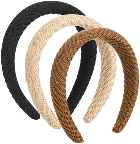 3 Pcs Thick Headbands Knitting Padded Headbands