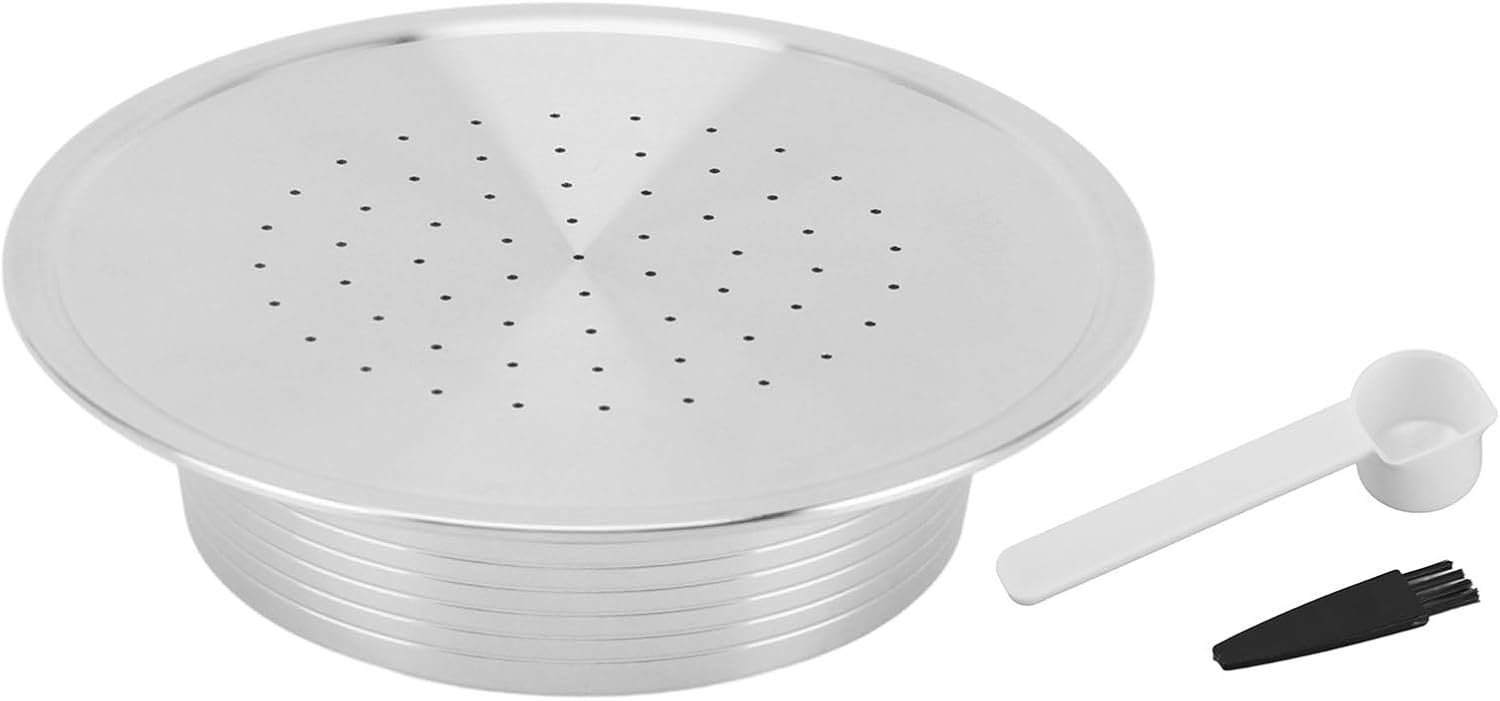 Refillable Coffee Capsule, 304 Stainless Steel Reusable Pod Filter with Spoon and Brush, Compatible with Se n seo HD7801 Coffee Machines