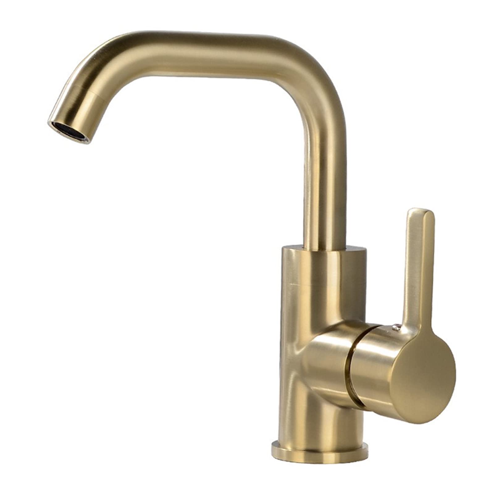 Mitigeur de lavabo en laiton or pour moderniser une salle de bain familiale avec un grand confort