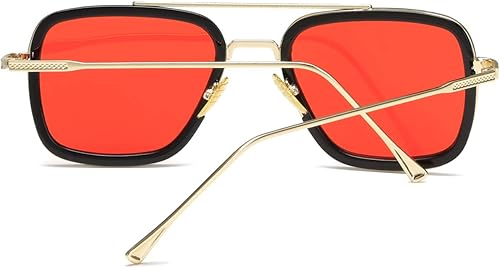 Miniatura 6 de Tony Stark - Gafas de sol vintage con marco de metal cuadrado para hombres y mujeres, lentes de sol vintage de Iron Man y Spider-Man