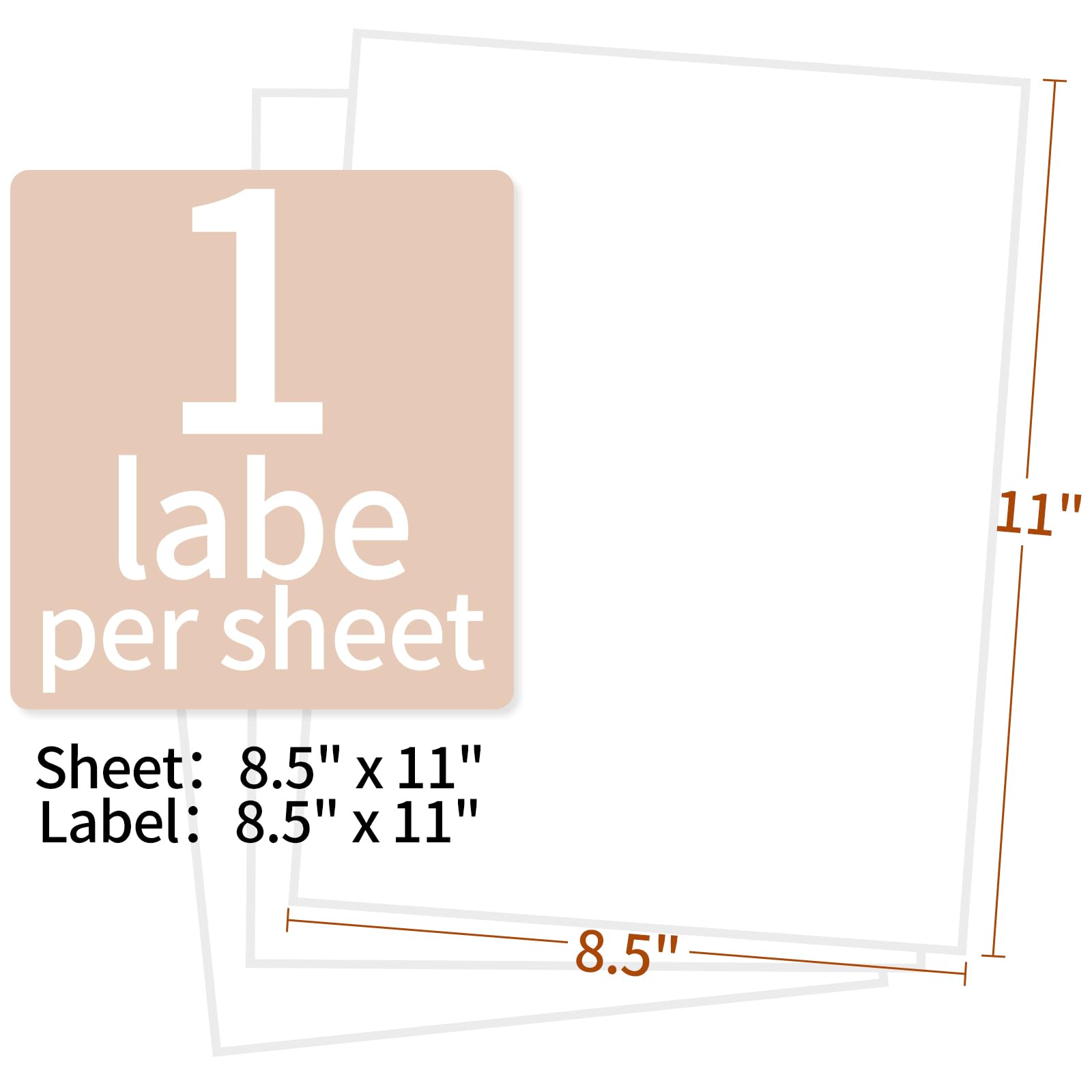 Shipping Labels with Rounded Corner, 8.5 x 5.5 Inches Half Sheet Self Adhesive