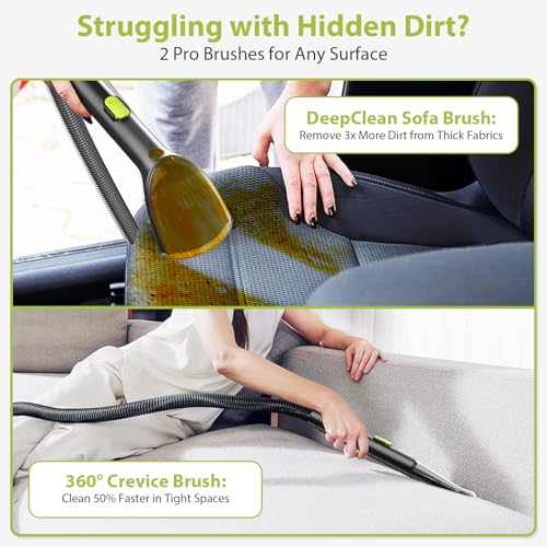 Image of Uphosterly Carpet Cleaner Machine, MUJERBAY Portable Spot & Stain Cleaner Machine, Easy Move with Handle Clean Shampooer, 1.5-inch Deep Cleaning Machine for Couch, Stairs, Car and Pet Messes.26.6.12