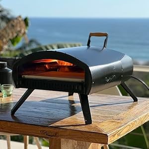 Bertello Grande 16″ Outdoor Pizza Oven – Patented Gas + Wood Pizza Maker For Backyard Parties, Camping – Portable Grilling Stove, Double Wall Insulation – Gas Burner, Wood Tray, Pizza Stone Included