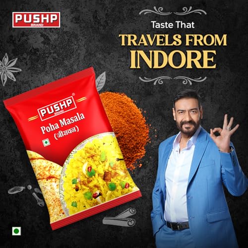 Image of Pushp Poha Masala | 100g Pouch | Indori-Style Spice Mix | Quality Blend | No Preservatives (Pack of 10)