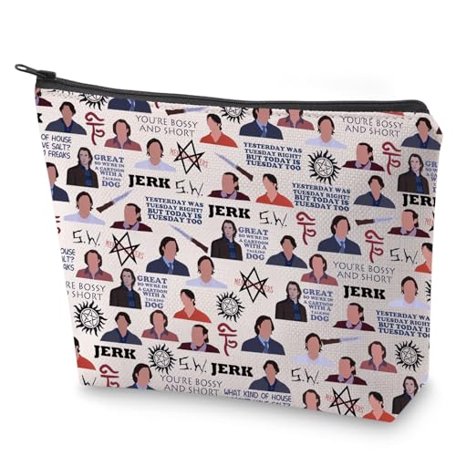 Borsa per il trucco ispirata al film S What Kind of House borsa per cosmetici regalo per gli amanti dei film per gli dei programmi TV in con cerniera per donne Che tela