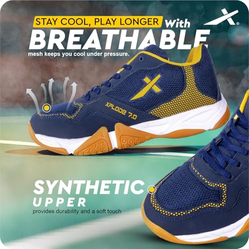 Image of Vector X Xplode 7.0 Badminton Shoes for Men| Non-Marking Shoe | EVA /Phylon Rubber Sole | Synthetic Upper | Anti Slip |Badminton| Table Tennis | Court Shoes