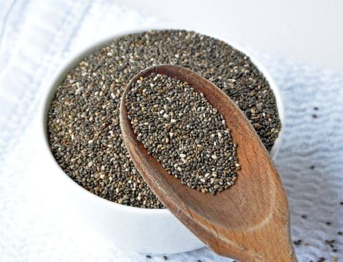 RealFoodSource Certified Organic Raw Dark Chia Seeds 1KG with Free Chia Recipe Ebook