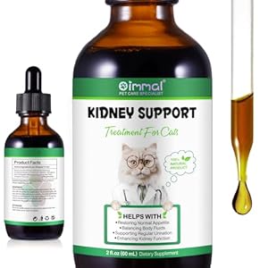 Kidney Support for Cats – Natural Supplement for Enhancing Kidney Function & Balancing Fluids – Restores Appetite & Promotes Regular Urination – 2.02fl oz