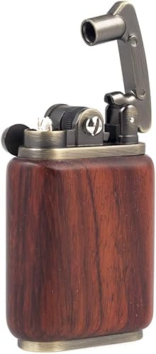 Miniatura 5 de Caja de madera de palisandro Tipo antiguo Soft Flame Rocker Arm Petrol Kerosene Lighter
