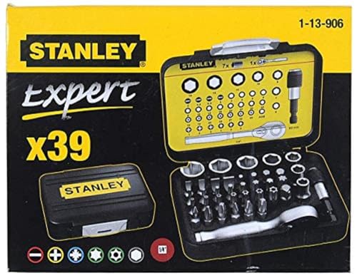 Stanley 1/4" Bit-Satz (25mm, 39-teilig Set mit Mini-Umschaltknarre und Steckschlüsseln) 1-13-906 – Ansicht 3