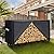 Werph 8FT Firewood Rack Outdoor,Heavy Duty Firewood Storage Rack,Outdoor Firewood Rack with Cover,Wood Rack Log Rack for Outdoor & Indoors, Black