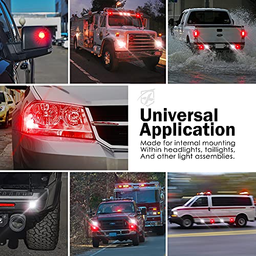 image for Xprite White Red LED Hideaway Strobe Lights Kit, 20 Flashing Patterns 