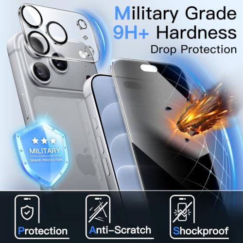 Image of JETech Privacy Screen Protector + Camera Lens Guard for iPhone 18 Pro Max