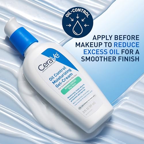 Image of CeraVe Oil Control Gel Cream lightweight Moisturizer for Oily & Combination Skin with Ceramides, Hyaluronic Acid & Niacinamide | Dermatologist Recommended (52ml)