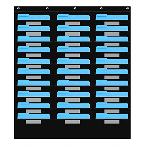 VNOM Classroom Mail Center Organization Storage Pocket Chart with 30 Pockets,Hanging Wall File