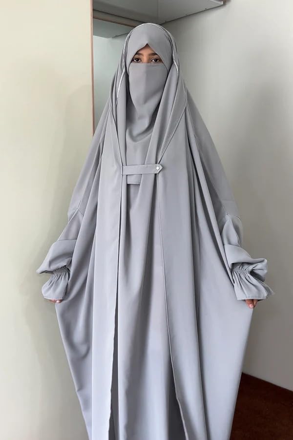 Image of NAZNEEN Saudi Jilbab Full Length and Noise Pc MATT NIDA Fabric with extra panel to cover face